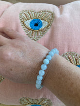Charger l'image dans la galerie, Aigue-marine - Bracelet d'aigue-marine 8 mm - vertus de l'aigue-marine en lithothérapie
